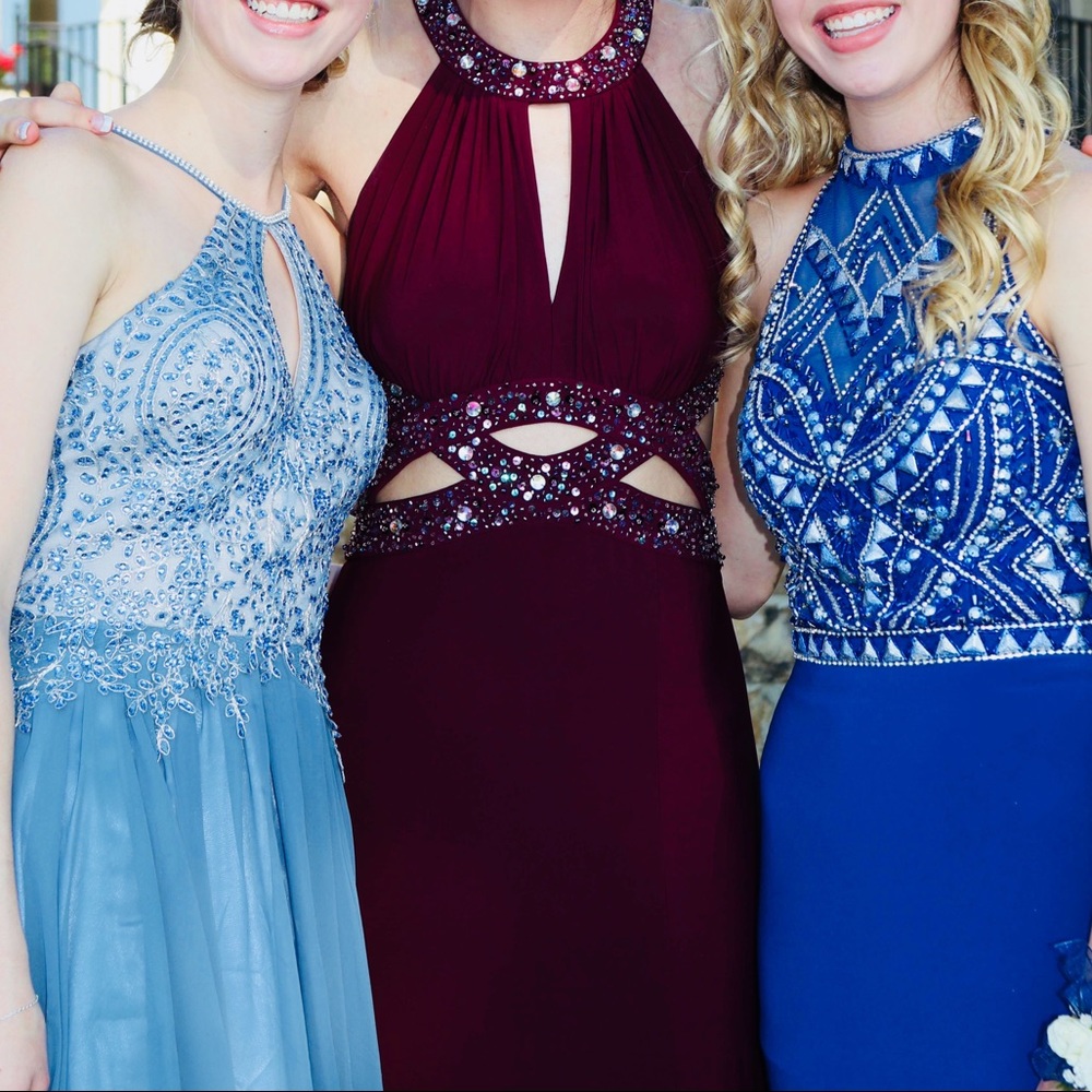 Maroon/Burgundy Camille La Vie Prom Dress